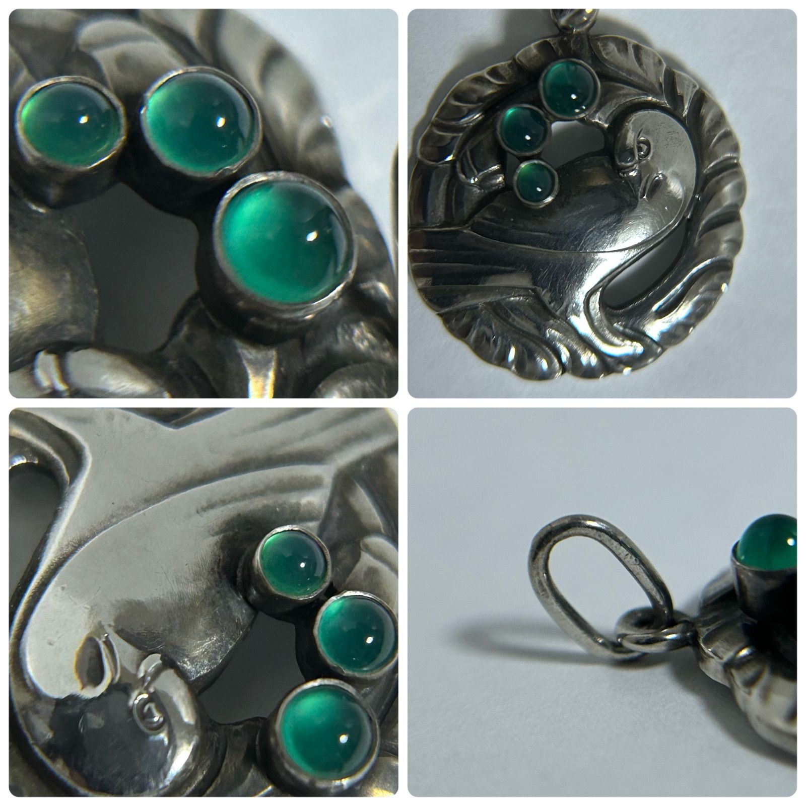 ジョージジェンセン ネックレス ペンダント トップ 66 バード グリーン