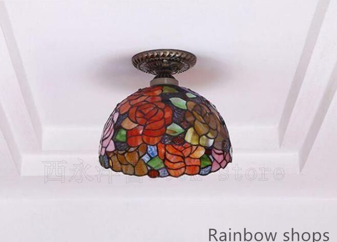 新品未使用】美品【ステンドランプ ステンドグラス アンティーク 花柄