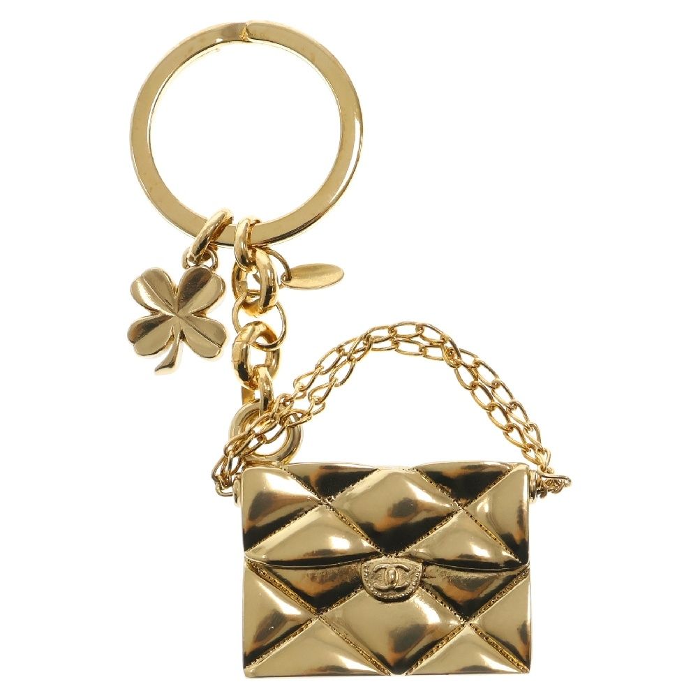 CHANEL シャネル ココマーク マトラッセ チャーム ゴールド GP クローバー アクセサリー 02P