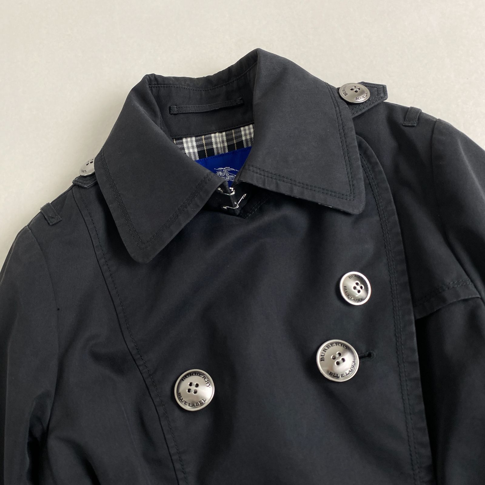 バーバリーブルーレーベル トレンチコート ノバチェック ベルト付き