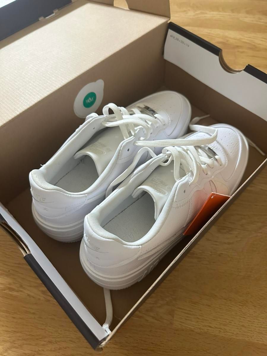 【雷市場（ポンジャン）商品韓国直送】（ 260 ） NIKE(ナイキ) エアフォース 1 フラットフォーム 白