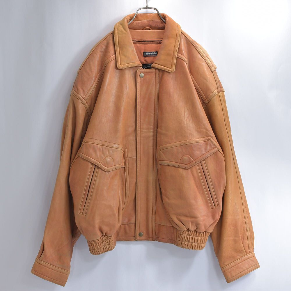 90s TANNERY WEST A-2タイプ デザイン レザーブルゾン 本革