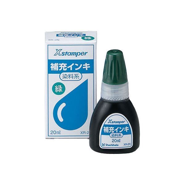 (まとめ）シヤチハタ Xスタンパー補充インキ染料系 20ml 緑 XR-2N 1個【×30セット】