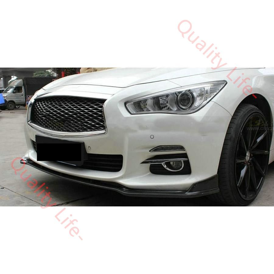 日産 V37 スカイライン 前期 ベースグレード タイプP フロントリップスポイラー カナード ハイブリッド カーボン調