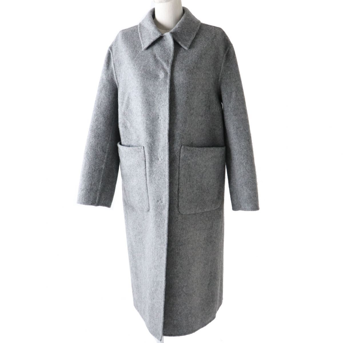 美品◎正規品 19AW MACKINTOSH LONDON マッキントッシュロンドン G5B17-248-07 レディース リバーシブル  超ロングウールコート グレー 38