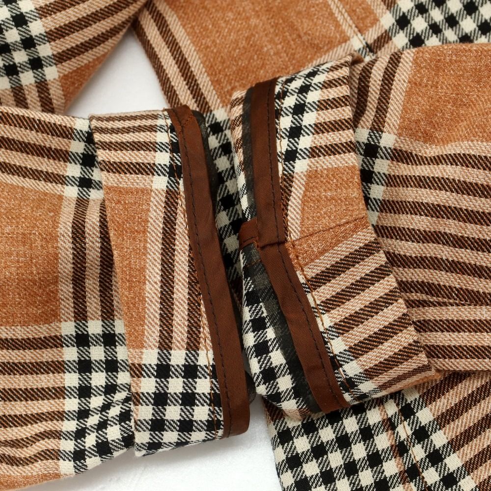 【】タリアトーレ TAGLIATORE コットン チェック テーラードジャケット オレンジブラウンxブラック【サイズ48】【メンズ】