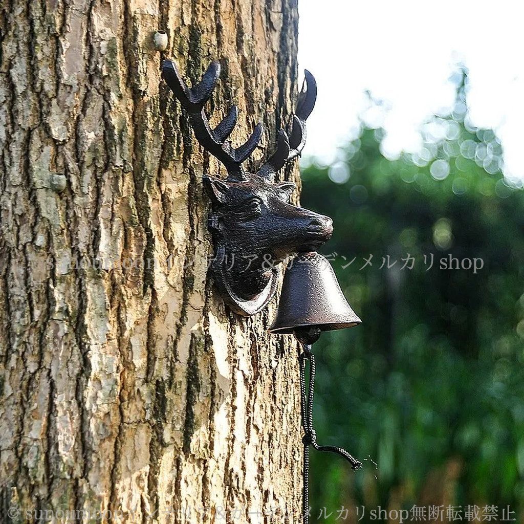 鋳鉄 エレガント ガーデン 8-14 ガーデンインテリア おしゃれ ノスタルジック シャビー加工 鹿 レトロ ガーデニング インテリア お洒落 ドアベル シャビーシック 雑貨 庭の装飾 ガーデン雑貨 庭 ハンギングベル