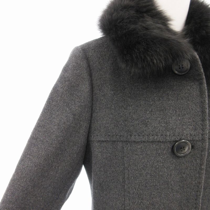 ジェラールダレル GERARD DAREL フォックスファー付きコート 毛皮 