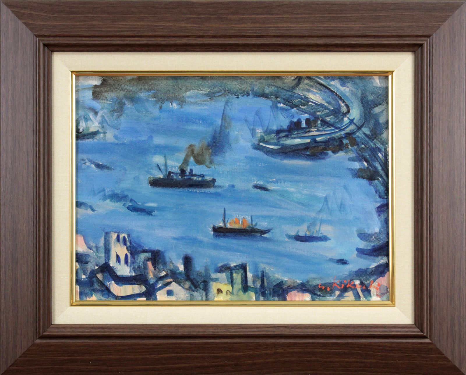 油彩画「塔 」函館 F4 油彩画「塔 」函館 F4