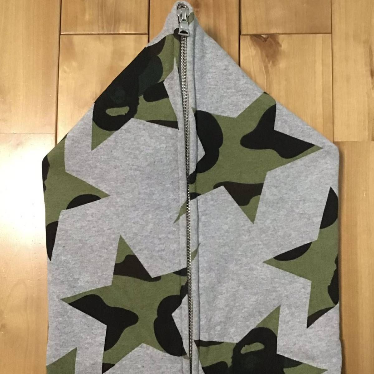 BAPE スター パーカー 1st camo × グレー Lサイズ a bathing ape BAPE