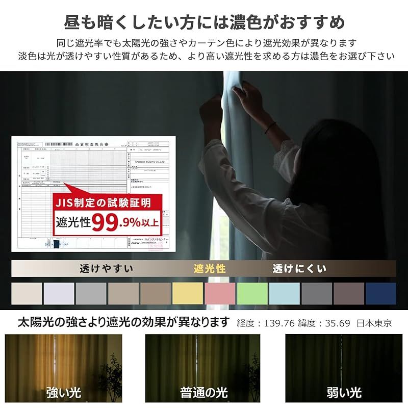 AZRA カーテン 4枚セット 遮光 1級 99.9%以上 幅100cm×丈200cm 縦