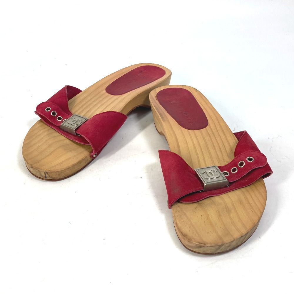 CHANEL シャネル サンダル CC ココマーク ウッド - メルカリ 