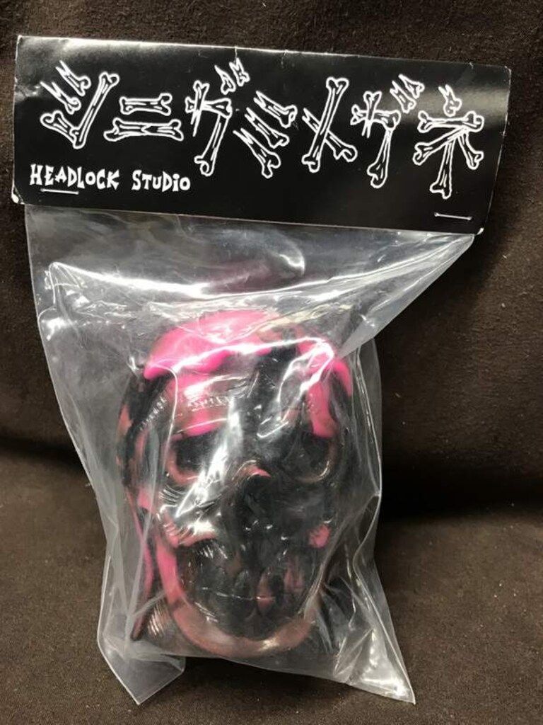HEAD LOCK STUDIO Little Chop Design シニガミメガネ 黒ピンクマーブル成型