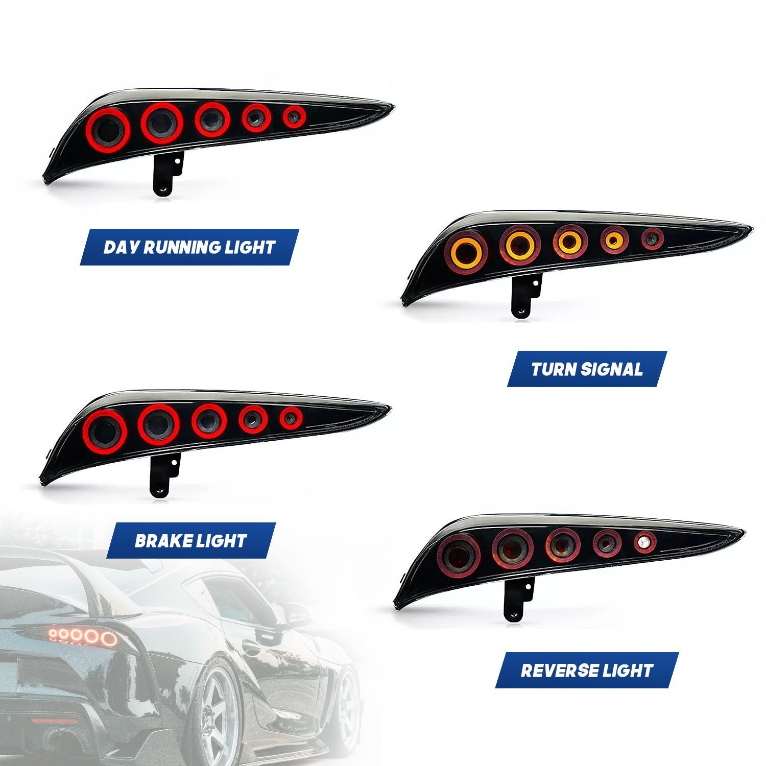 驚異の トヨタスープラ18-24 LED改装A91GR流光ターンシグナルテールライトユニット 10.17