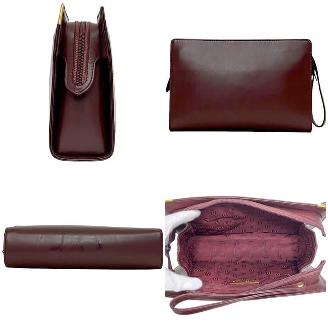 カルティエ セカンドバッグ ボルドー マスト レザー