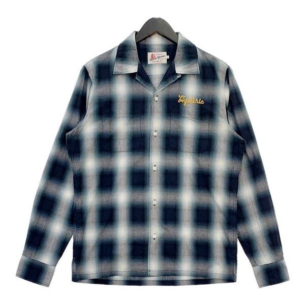 HYSTERIC GLAMOUR オンブレチェック ヒスガール オープンカラー シャツ 