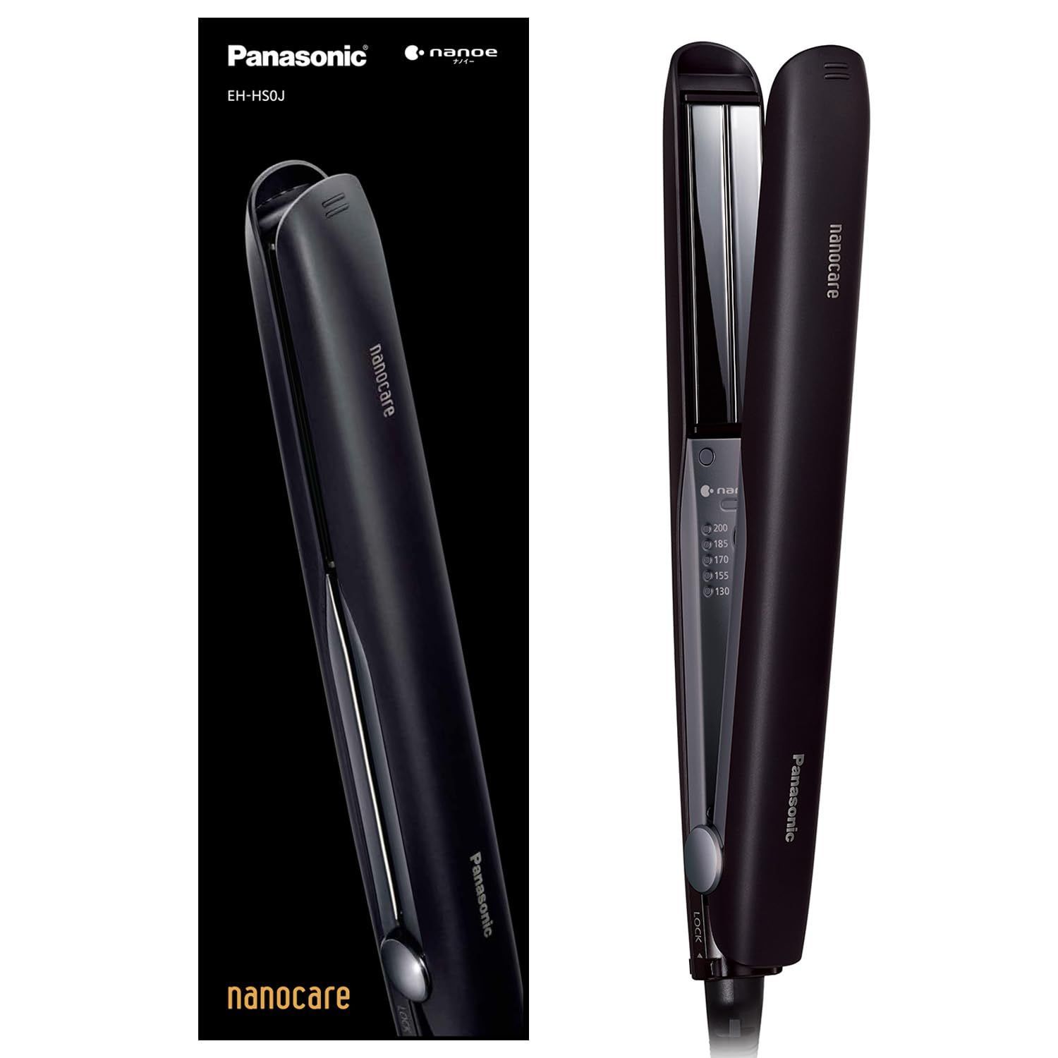 新着商品 ヘアーアイロン パナソニック ストレート用 ナノケア スムースグロスコーティングプラス 海外対応 黒 EH-HS0J-K