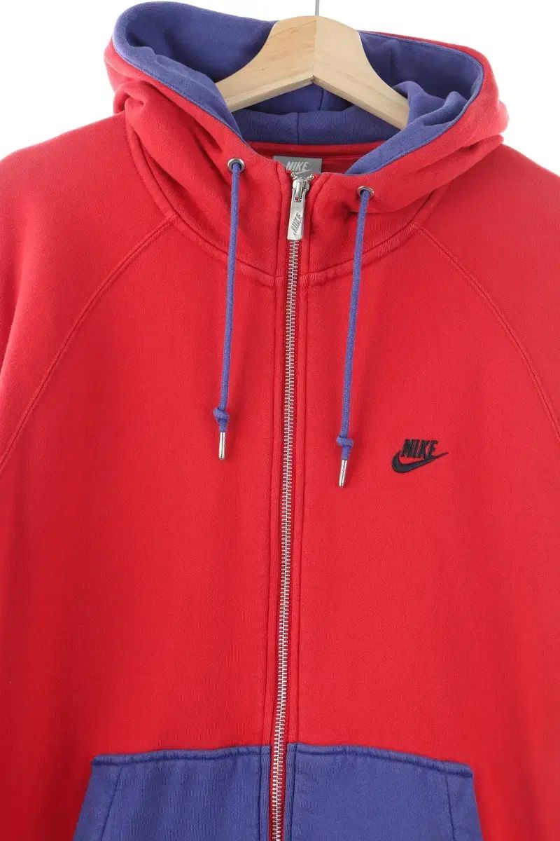 【雷市場（ポンジャン）商品韓国直送】 （ XL ） Nike(ナイキ） フード付き ジップアップパーカー カラーミックス オールドスクール ルーズフィット- FF99