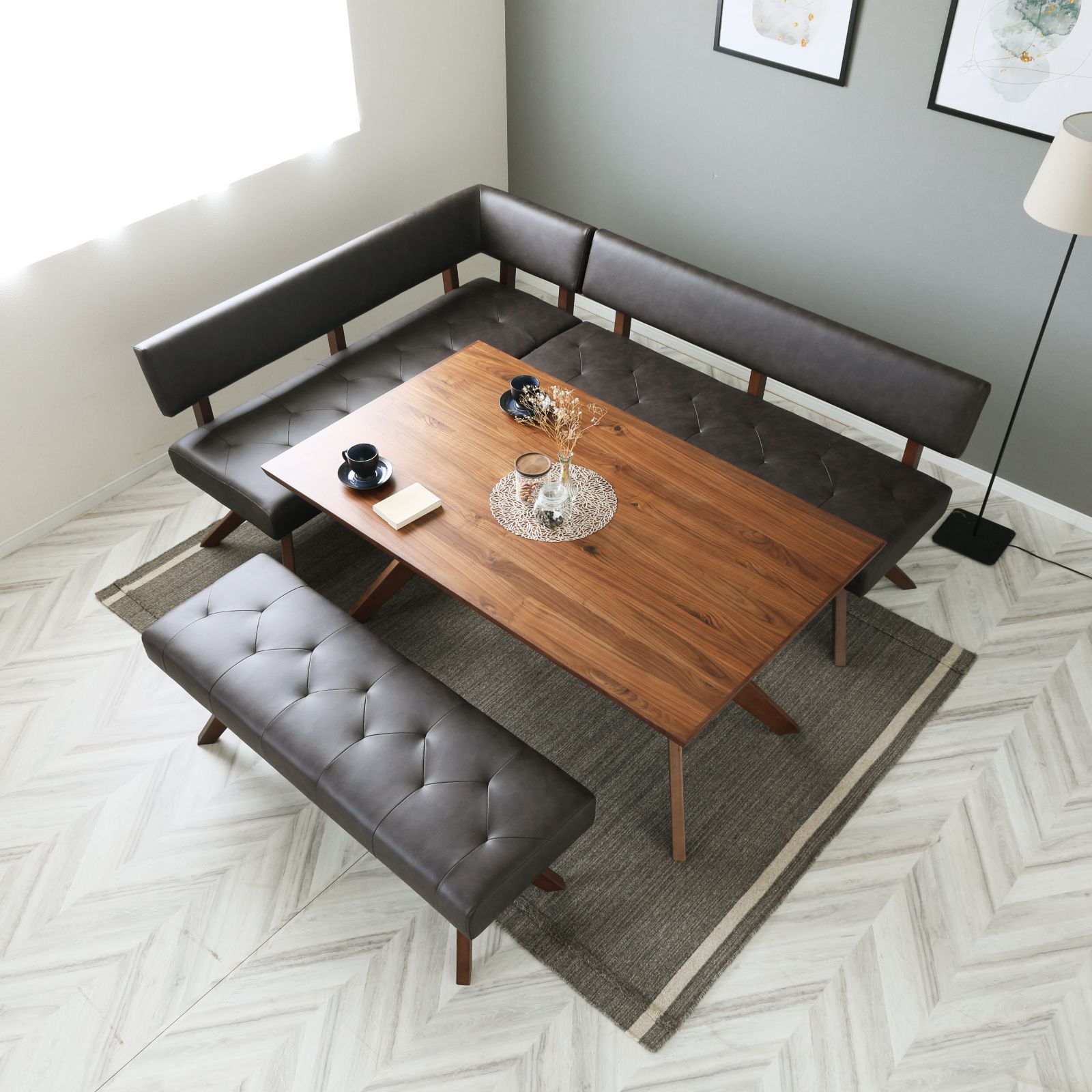 シギヤマ家具 カウチチェアR レブル 160cm ソファ ベンチ 合皮 