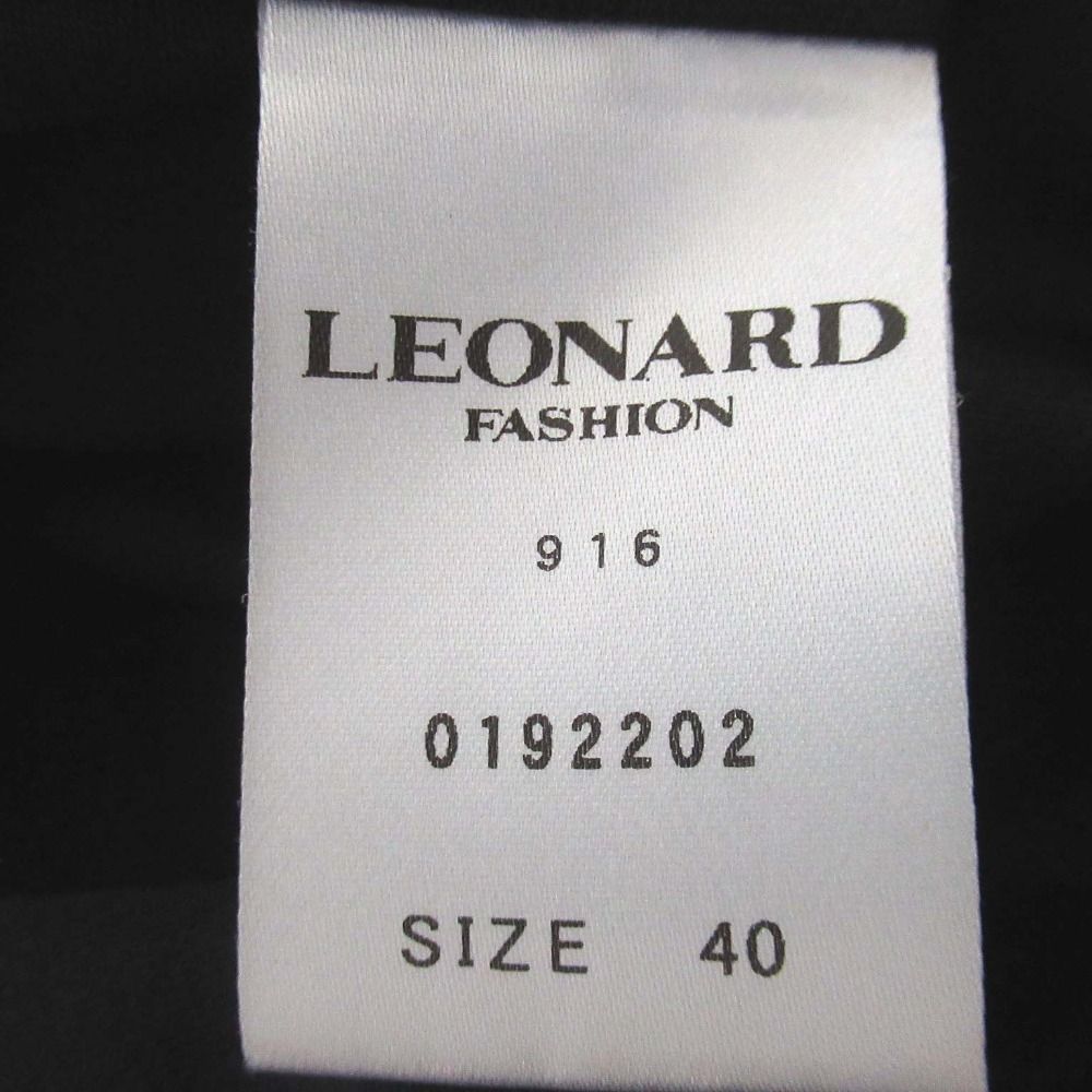 LEONARD FASHION レオナールファッション フラワープリント カンカンストレッチ スカート サイズ40 ブラック レディース 古着 GULLKHAN_COM