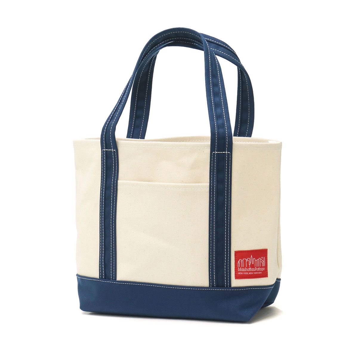 日本正規品 マンハッタンポーテージ トートバッグ メンズ レディース ブランド Manhattan Portage 撥水 B5 Duck Fabric Tote Bag MP1305DUCK ナチュラル×ネイビー