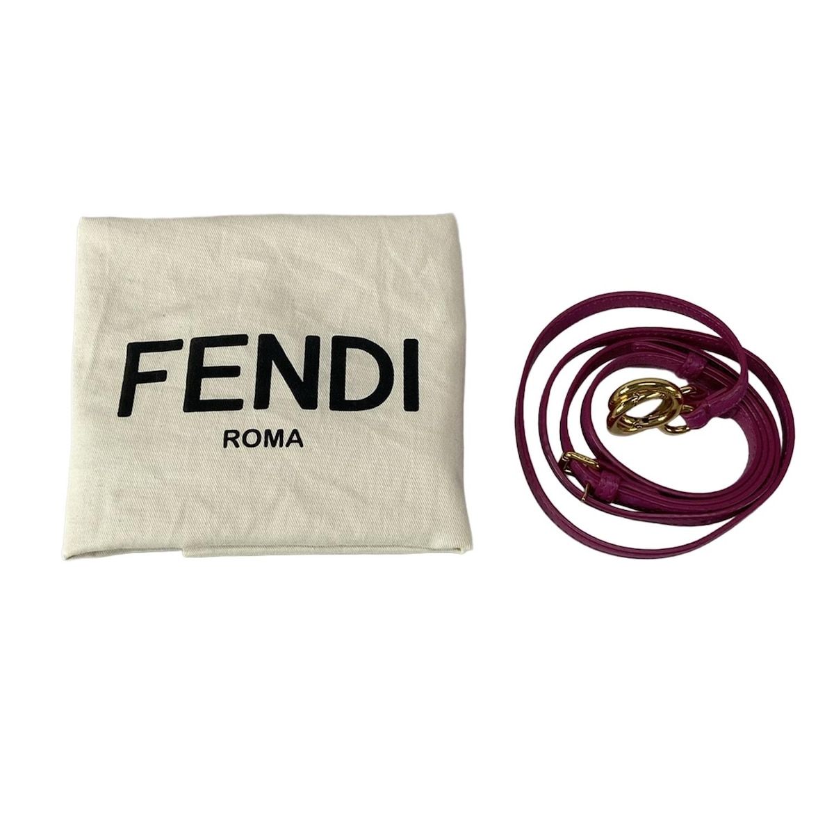 FENDI フェンディ ハンドバッグ ピーカブーアイコニックスモール 8BN244 ピンク レザー DECORATOM_COM_BR