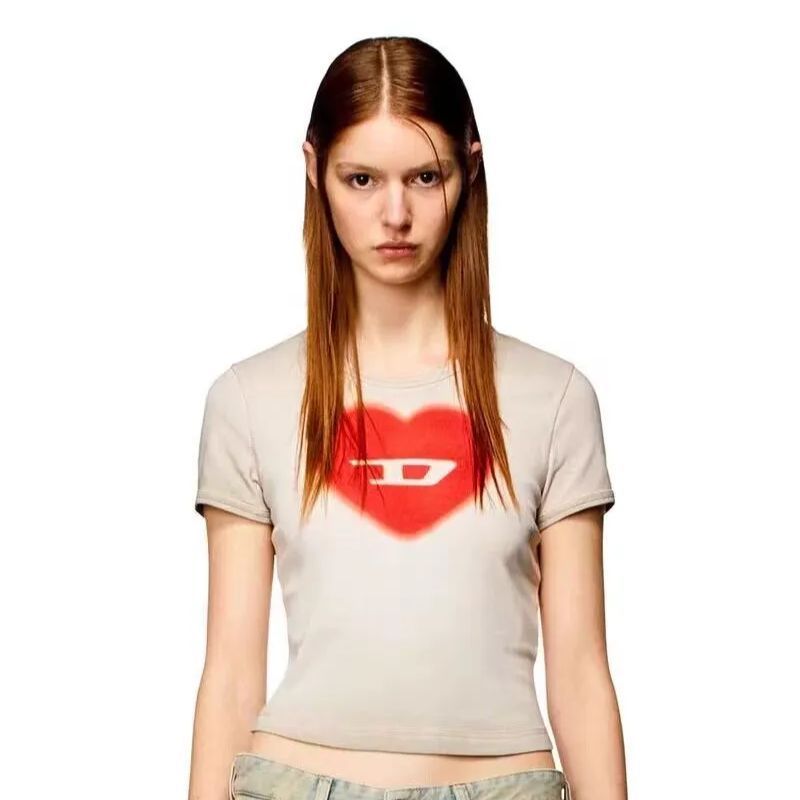 DIESEL T-Ele ハートロゴ babyT Tシャツ DIESEL / T-Ele / ハートロゴ / BABY Tシャツ / WHITE / BLACK