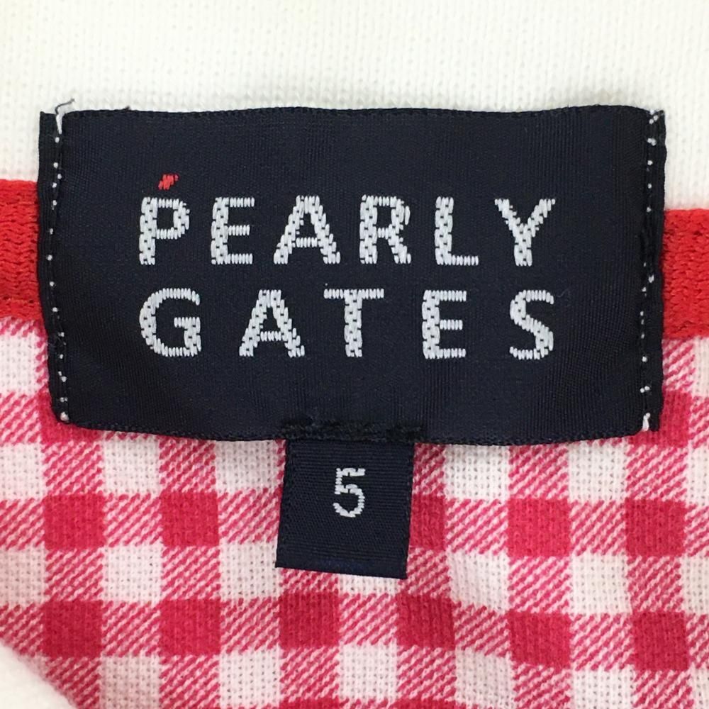 美品】パーリーゲイツ 半袖ポロシャツ ピンク×白 ギンガムチェック