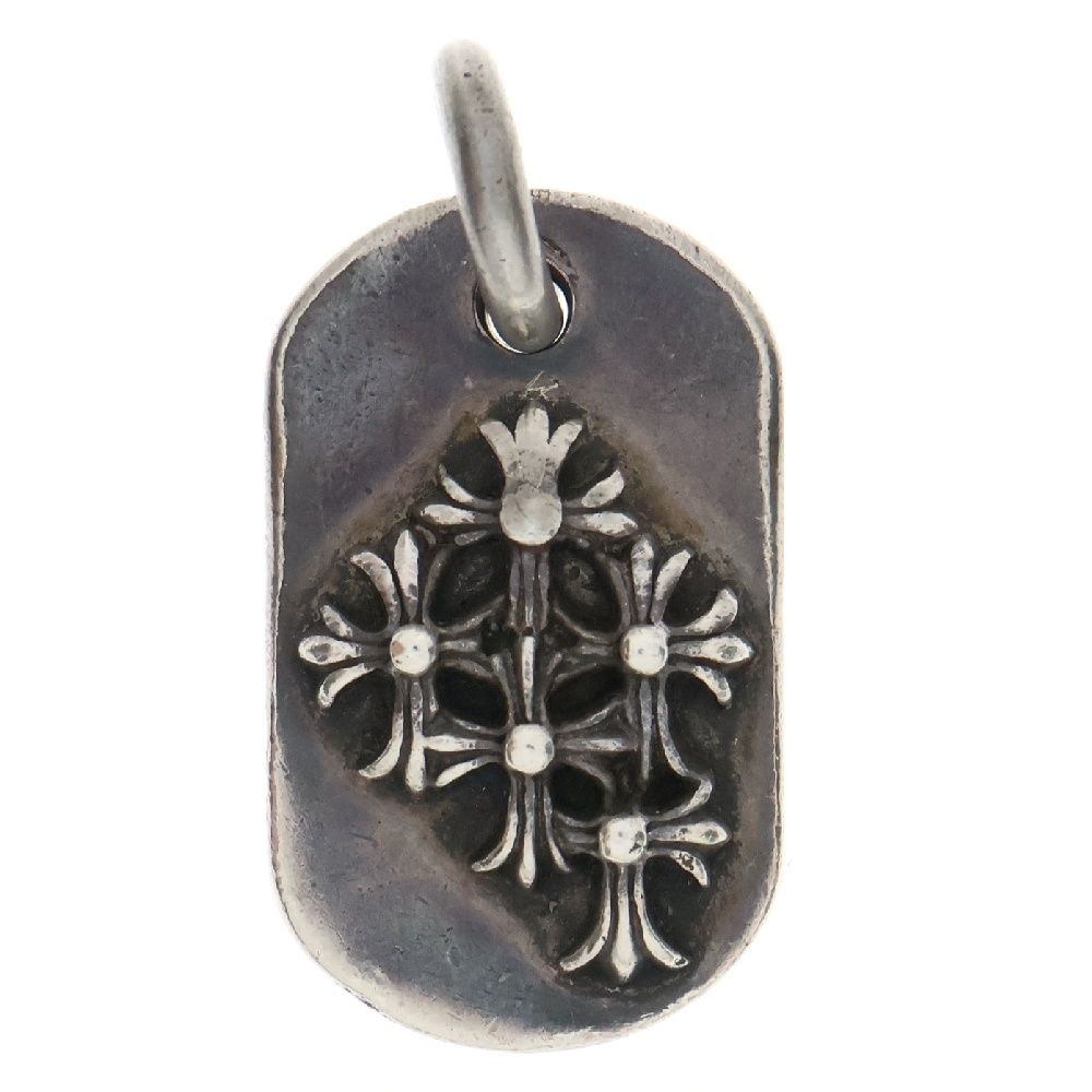 ☀ CHROME HEARTS クロムハーツ RAISED DOGTAG NYC レイズドセメタリークロス ドッグタグ チャーム ネックレス ペンダントトップ シルバー