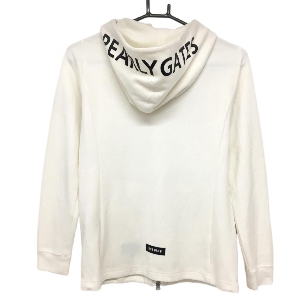 SALE20％OFFパーリーゲイツ ジップパーカー 白×黒 起毛素材 ジャケット  