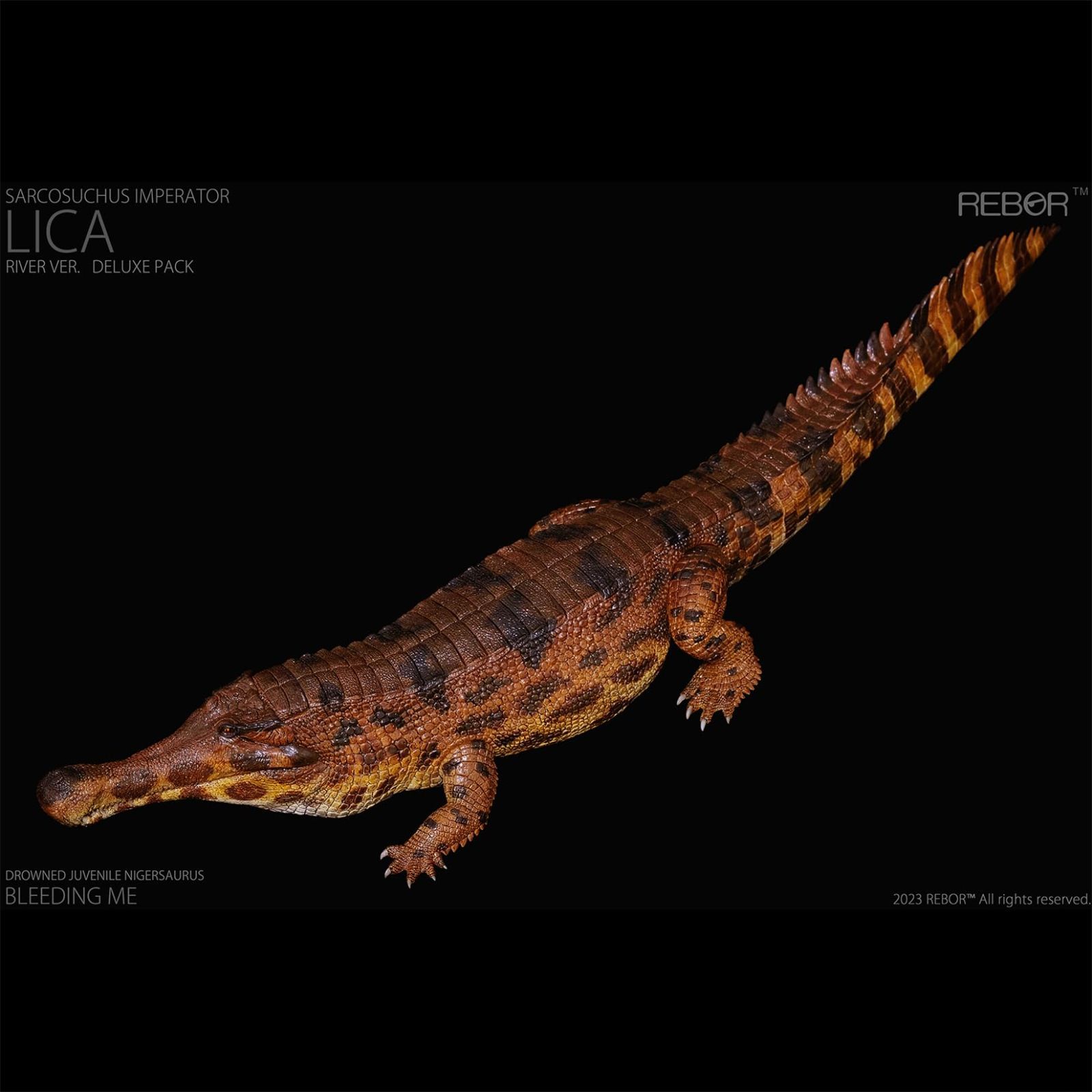 大胆な REBOR 1|35 サイズ ワニ デイノスクス 恐竜 動物 フィギュア 2点セット 大人 おもちゃ レッド