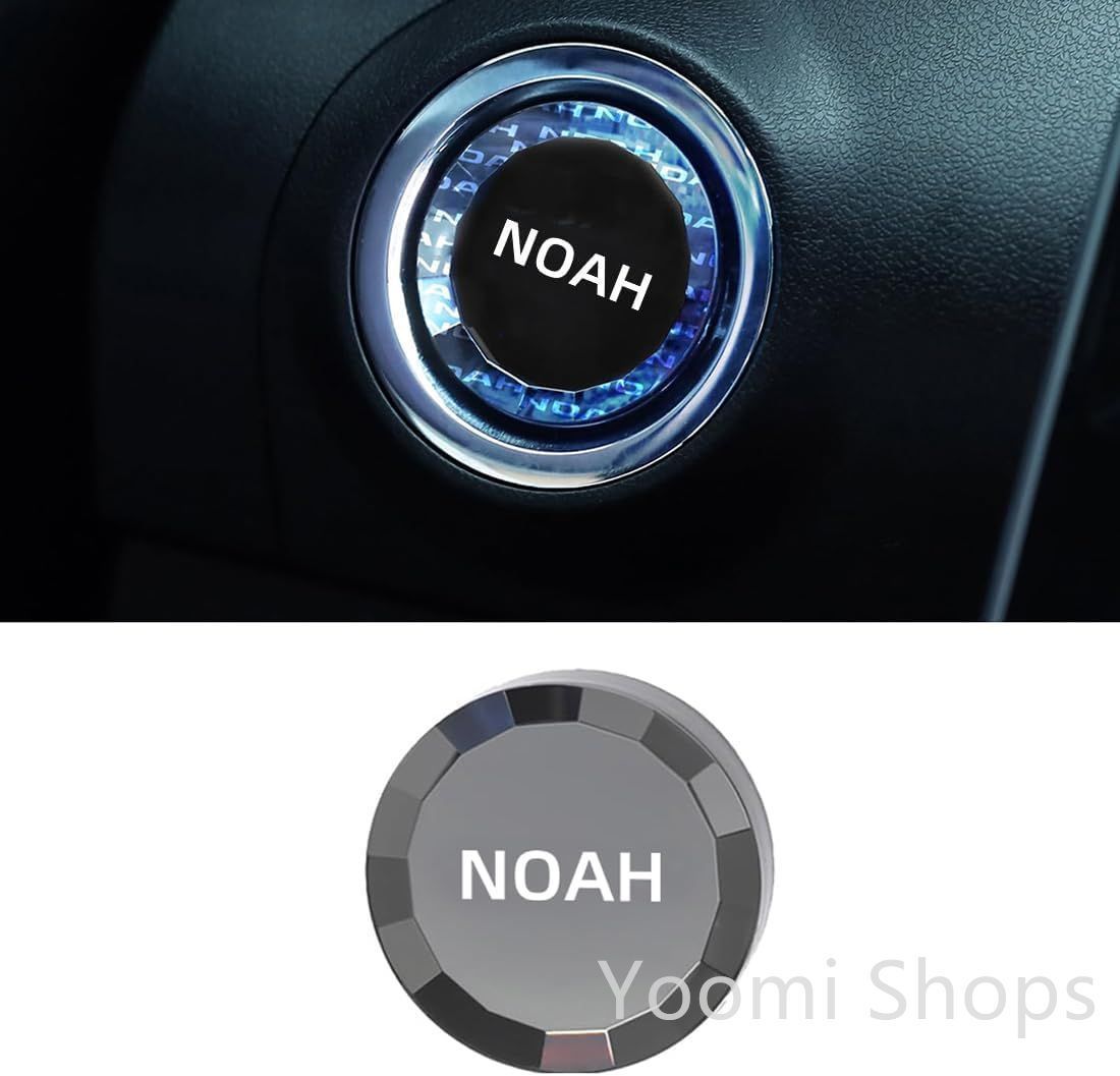 【トヨタ ノア専用】車用 エンジン スタートカバー ノア 90系適用 エンジンボタンカバー NOAH 専用ロゴ プッシュスタートスイッチ 純正交換 スイッチカバー スタートリング 内装パーツ 水晶