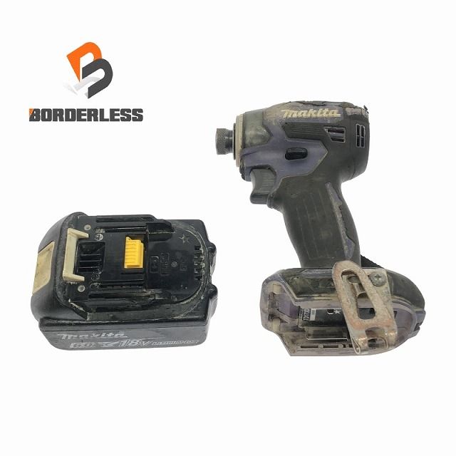 品 makita マキタ 18V 充電式インパクトドライバー TD173D パープル バッテリー1個 18V 6.0Ah 付 コードレス バッテリー式