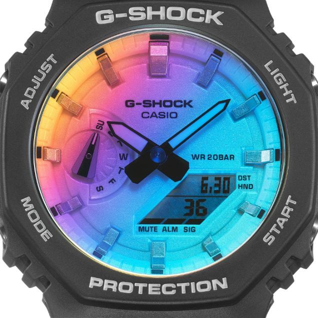 CASIO カシオーク Gショック レインボー 限定 GA-2100SR-1A - INST