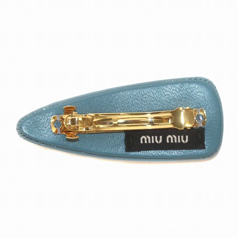 ミュウミュウ miumiu バレッタ ヘアクリップ パテントレザー