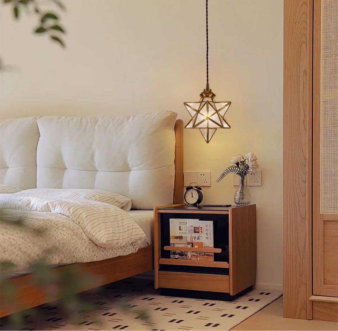 ペンダントライト 星形 星型 すりガラス 引掛けシーリング 真鍮