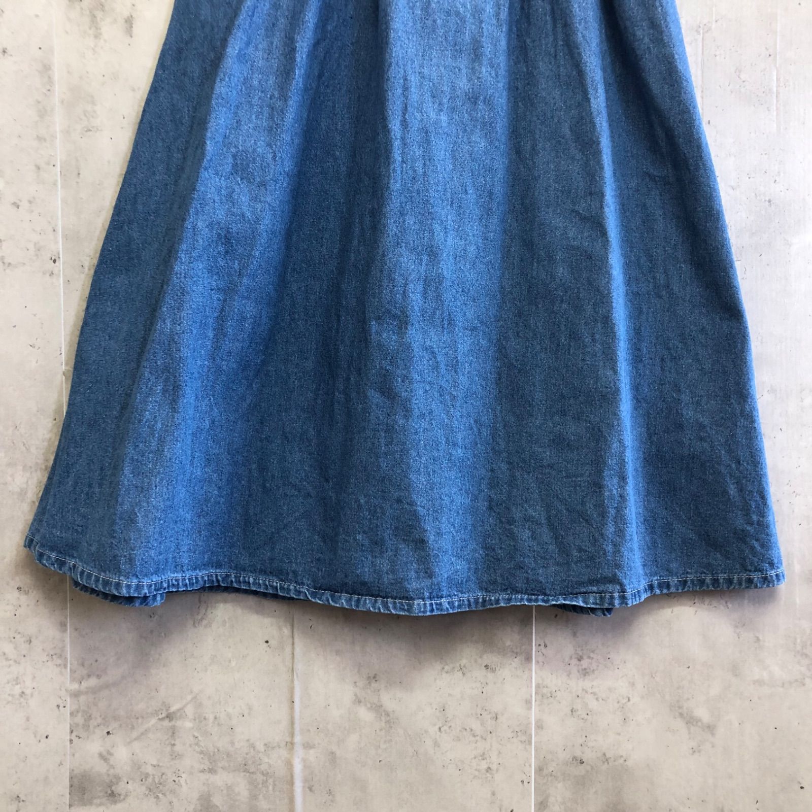axes femme デニムブルー Vネック ロングワンピース axes femme アクシーズファム Vネックロングデニムワンピース
