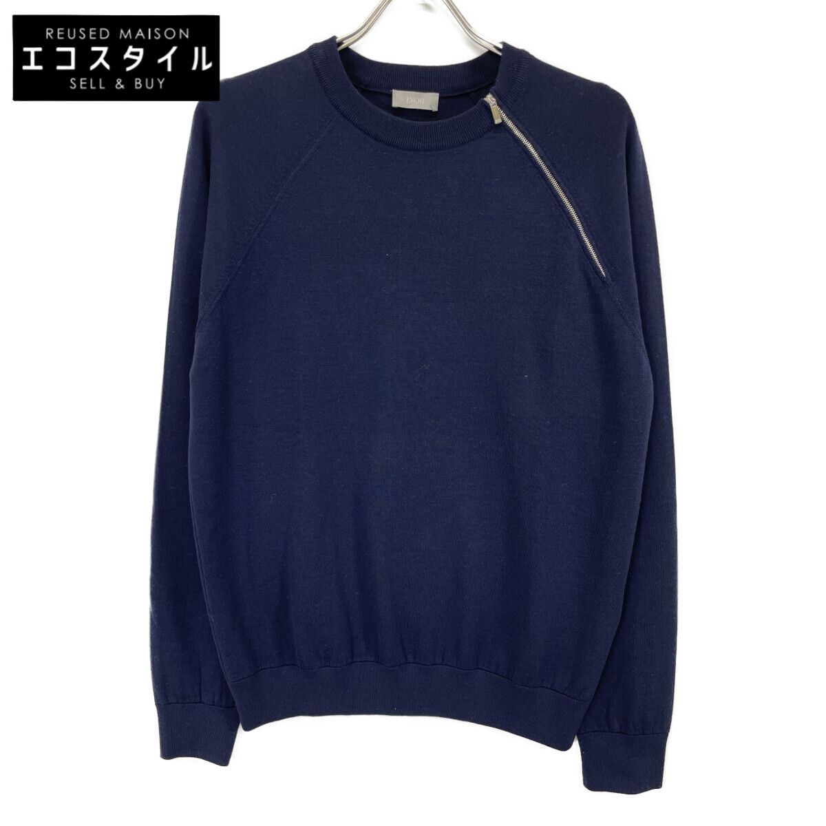 DIOR ディオール 863M631ZT904 ﾈｲﾋﾞｰ ｼﾞｯﾌﾟﾃﾞｻﾞｲﾝ ｸﾙｰﾈｯｸﾌﾟﾙｵｰﾊﾞｰﾆｯﾄ M