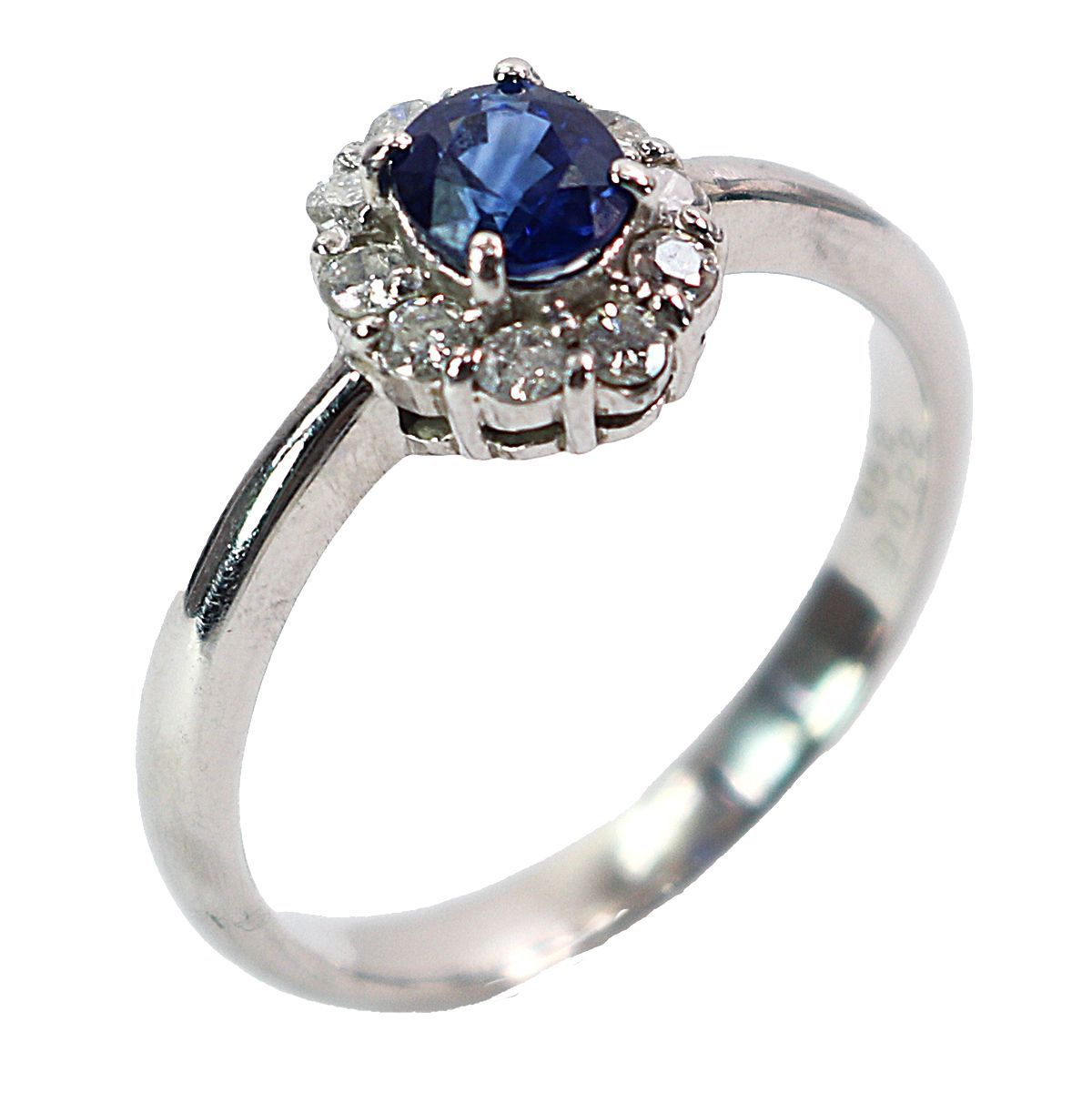 ★専用★ 新品 12号 pt900 サファイア ダイヤモンド 鑑別書付 指環 Pt900 サファイア 0.52ct ダイヤ 0.22ct ＃12 カード鑑別書 非