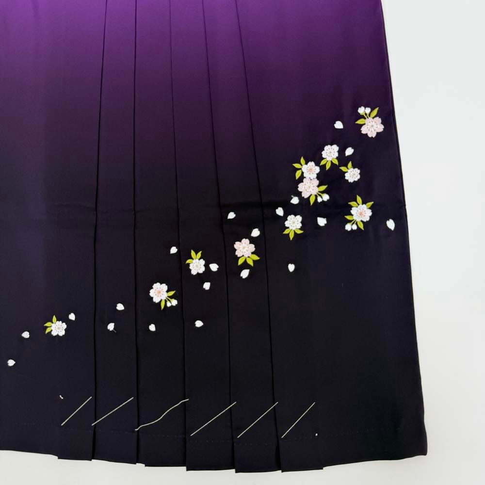 袴 S size 紐下丈86cm 行灯袴 卒業袴 女性用袴 刺繍 ぼかし 紫 4742