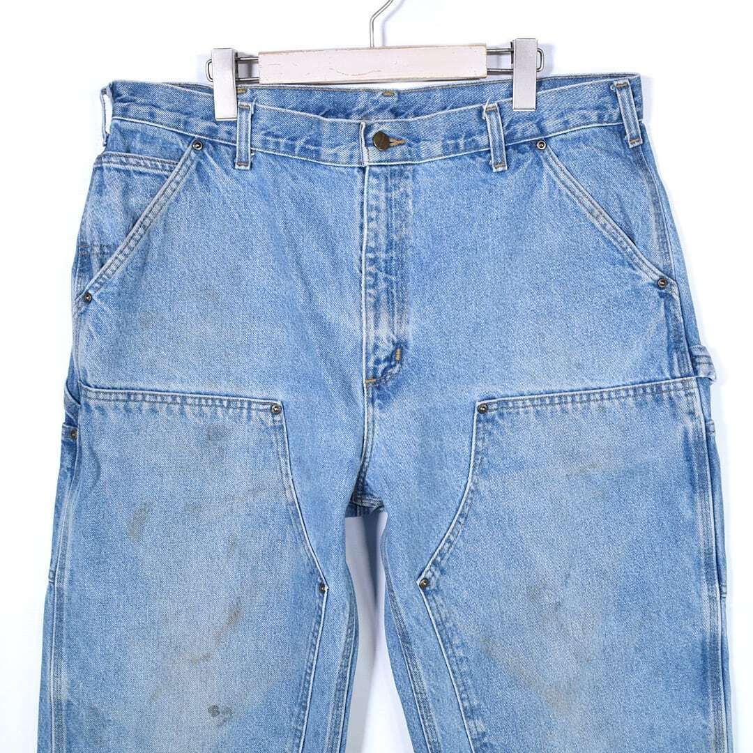 カーハート メキシコ製 ダブルニー デニム ペインターパンツ ブルー