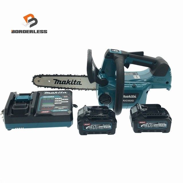 比較的 makita マキタ 40Vmax 250mm 充電式チェンソー MUC002G バッテリ2個 2.5Ah 充電器付 コードレスチェーンソー116769