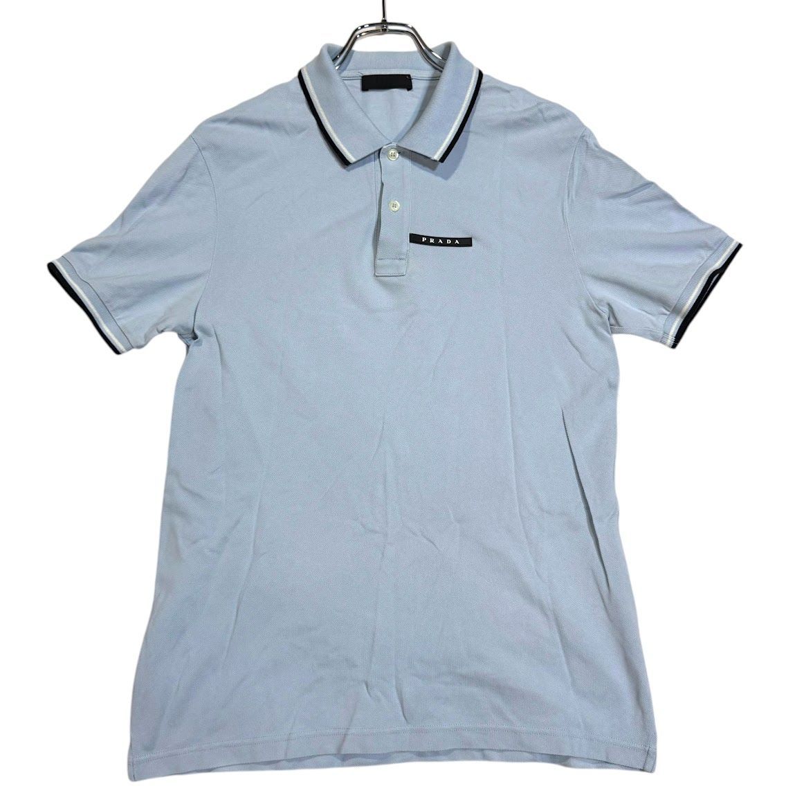 B033 PRADA プラダ ポロ シャツ ゴルフ ウェア ブルー レイクブルー