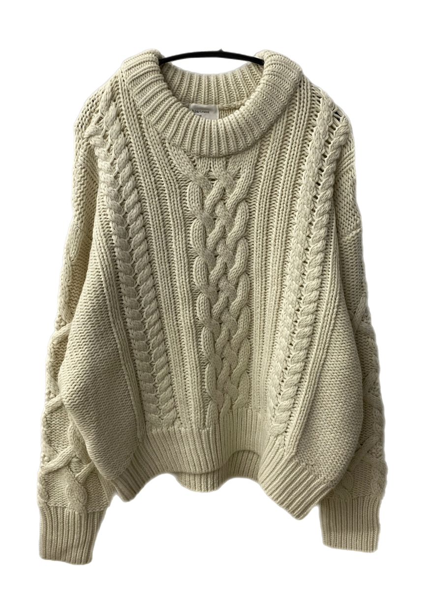 アパートメントスリー Apartment Three Chunky Cable-Knit Sweater ATISN0922001 セーター 無地 ホワイト 2サイズ 201MT-2504