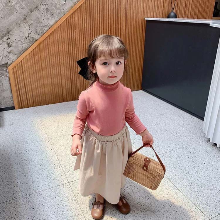 カットソー キッズ メロウ 長袖 ハイネック トップス 全6色 90 100 110  