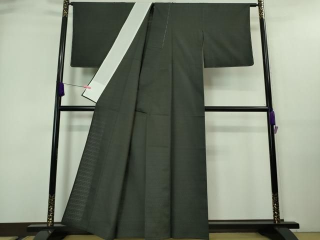 平和屋着物□極上 夏物 夏お召 もじり織 雅すかし 豊渡工房謹製 黒地