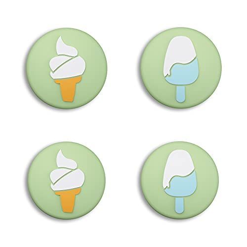 Ice creamバージョン、マッチャグリーン eXtremeRate PlayVital可愛いスイッチサムグリップキャップ、Switchに対応用＆Switch Liteに対応用ジョイスティックキャップ、Joy-Conコントローラー用のシリコン