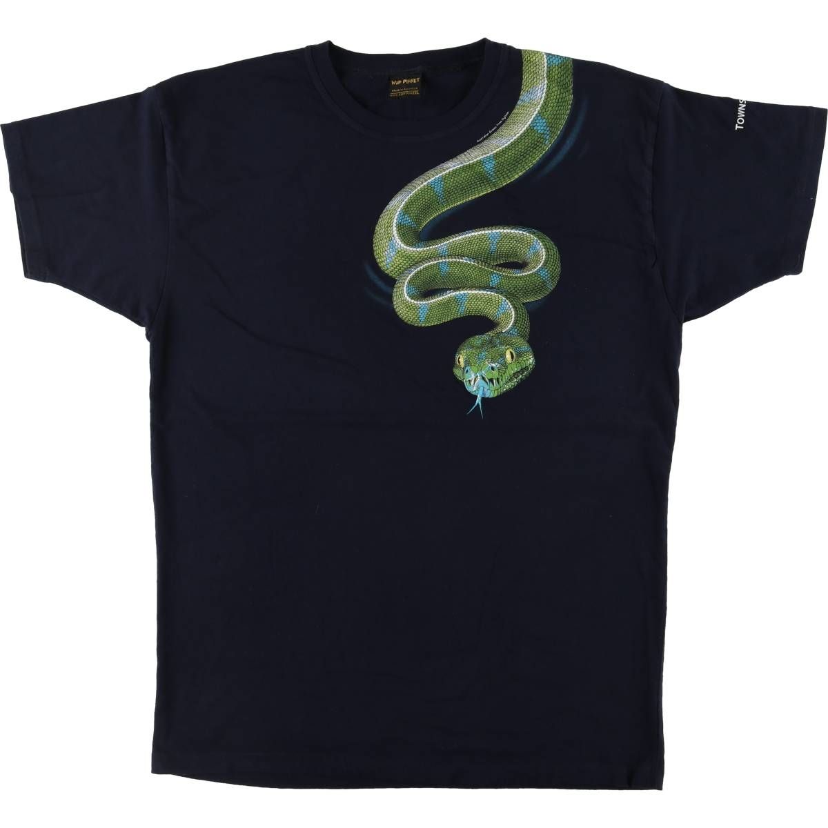 古着 WiLD PLANET 蛇柄 パイソン柄 アニマルTシャツ メンズXXL相当|eaa556453