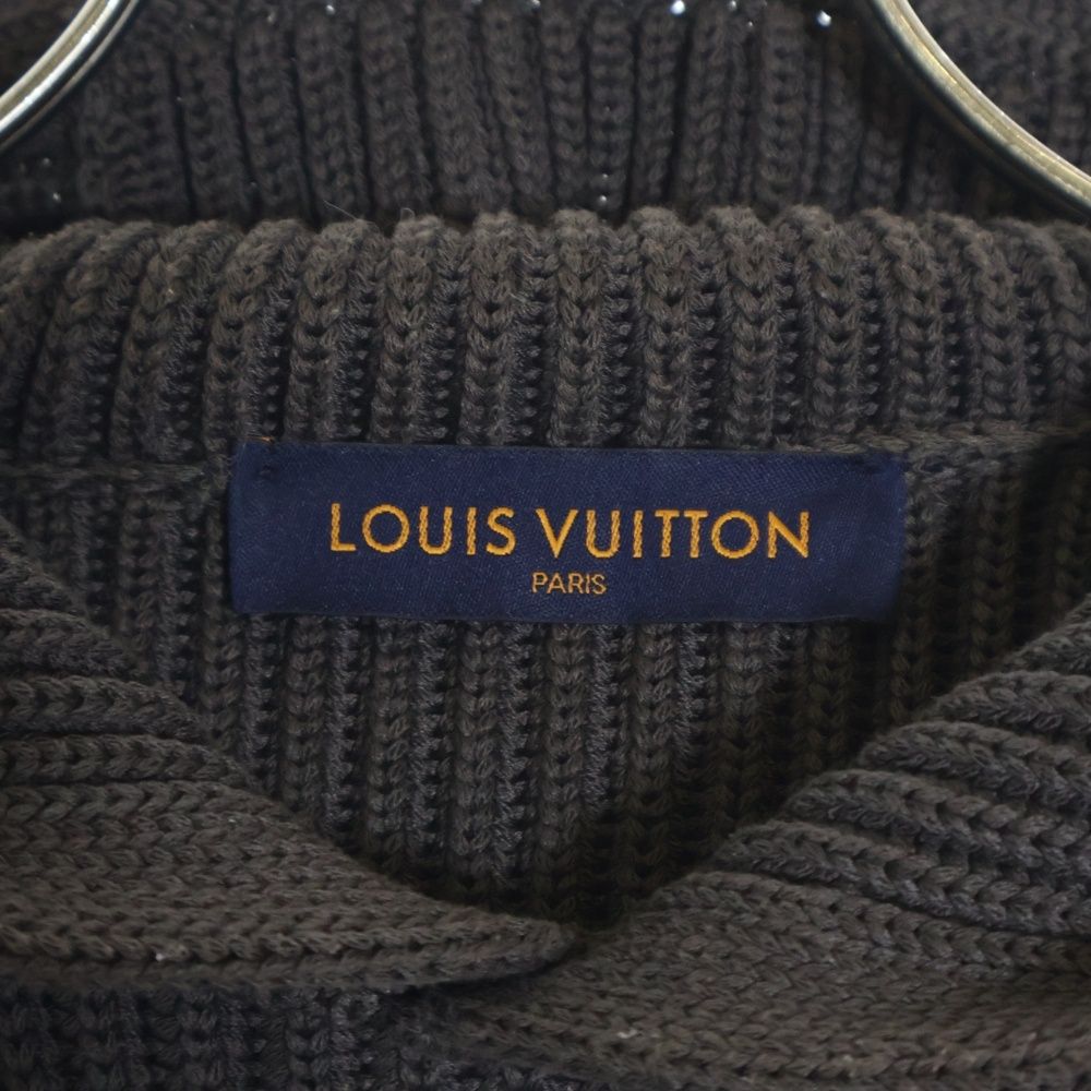 ルイヴィトンlouis vuitton ニットパーカー レザー LOUIS VUITTON (ルイヴィトン) 20SS カットデザインニット