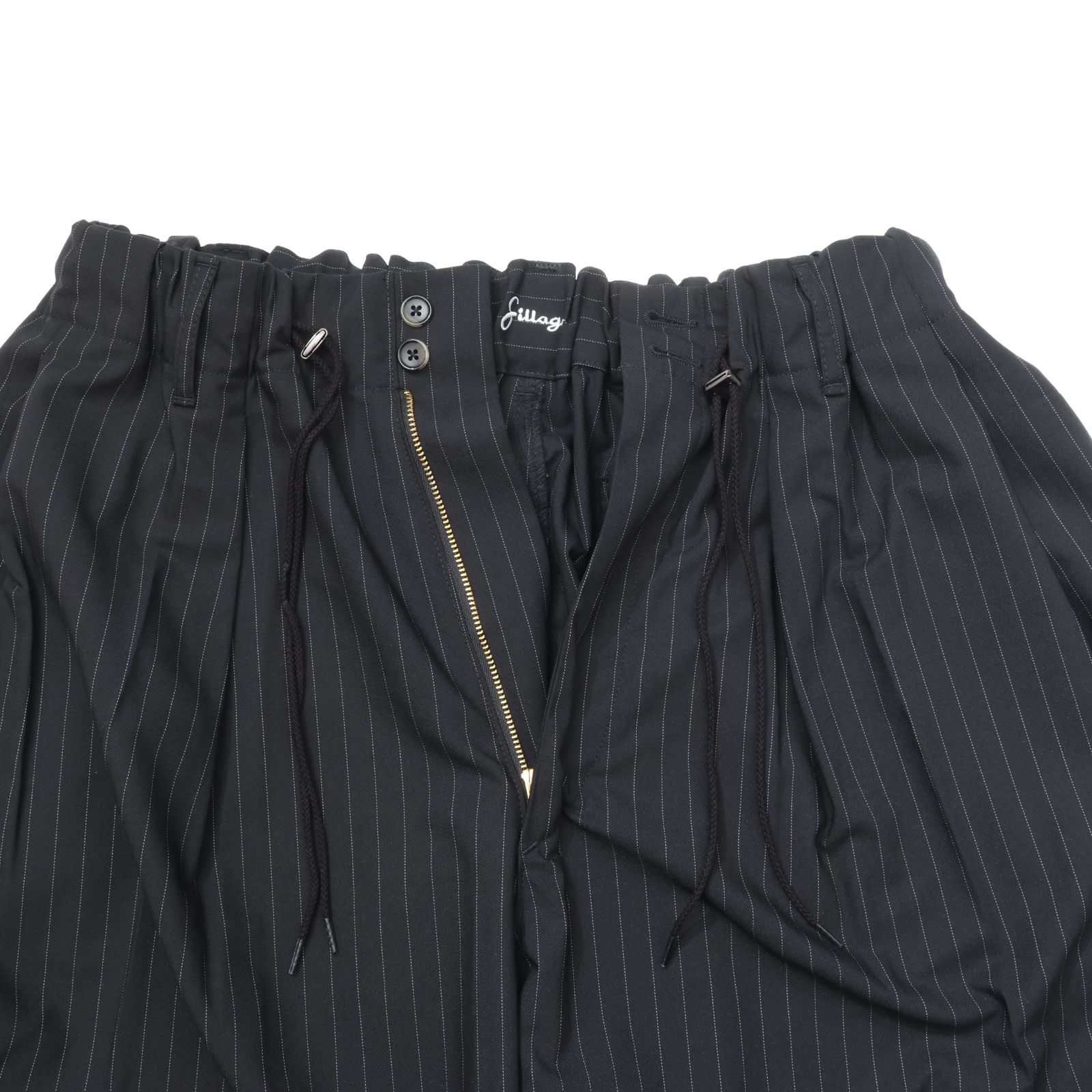 Sillage シアージ circular pants black stripe サーキュラー パンツ ブラック ストライプ 新品 - メルカリ